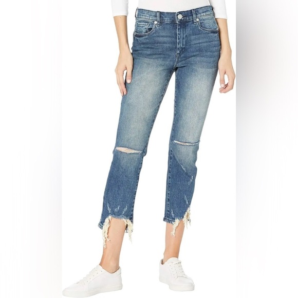 Blank NYC Denim - Blank NYC the Madison High-Rise Crop Skinny Jeans w/ Raw Hem size 25